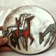 Ruscha ceramic wall plate, handmade in the 60s, Vintage
