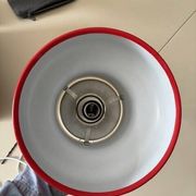 Red bumling pendant light - 70s suede
