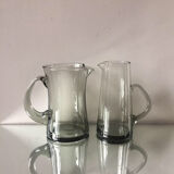 Set of 2 Holmegaard mid century pitchers by Per Lutken