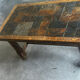 Table basse en chêne et ardoise – années 60-70