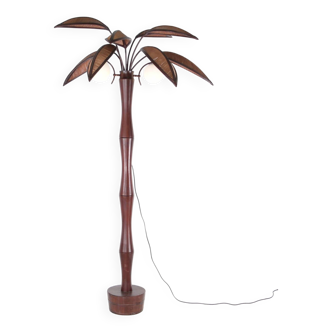Wooden "coconut tree" floor lamp