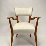 Set of Mid-Century Organic Armchairs in Velvet and Wood in the style of Gio Ponti Style, 1950s
