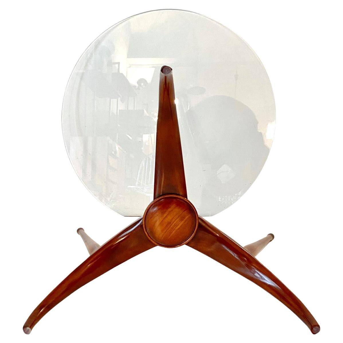 Table araignée en bois du milieu du siècle, dans le style de Carlo De Carli Italie années 1950