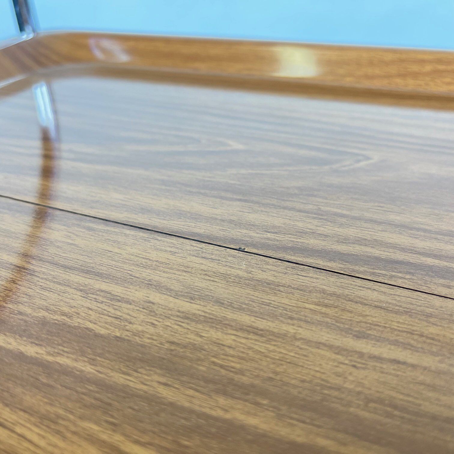 Mid-century Vintage Chrome and Plywood Folding Serving Trolley, 1950's