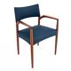 Fauteuil bleu, design danois, années 1960.
