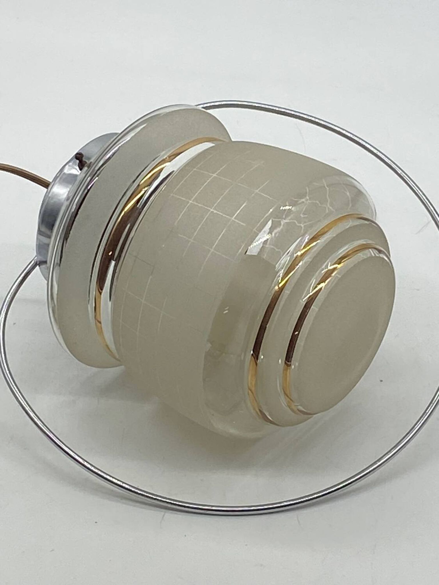 Art Deco chandelier / light fixture / pendant light, vintage, chrome