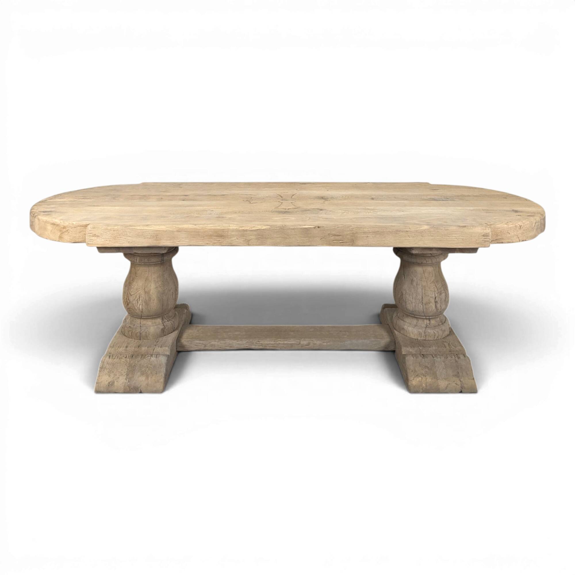 Table de monastère en chêne massif décapée