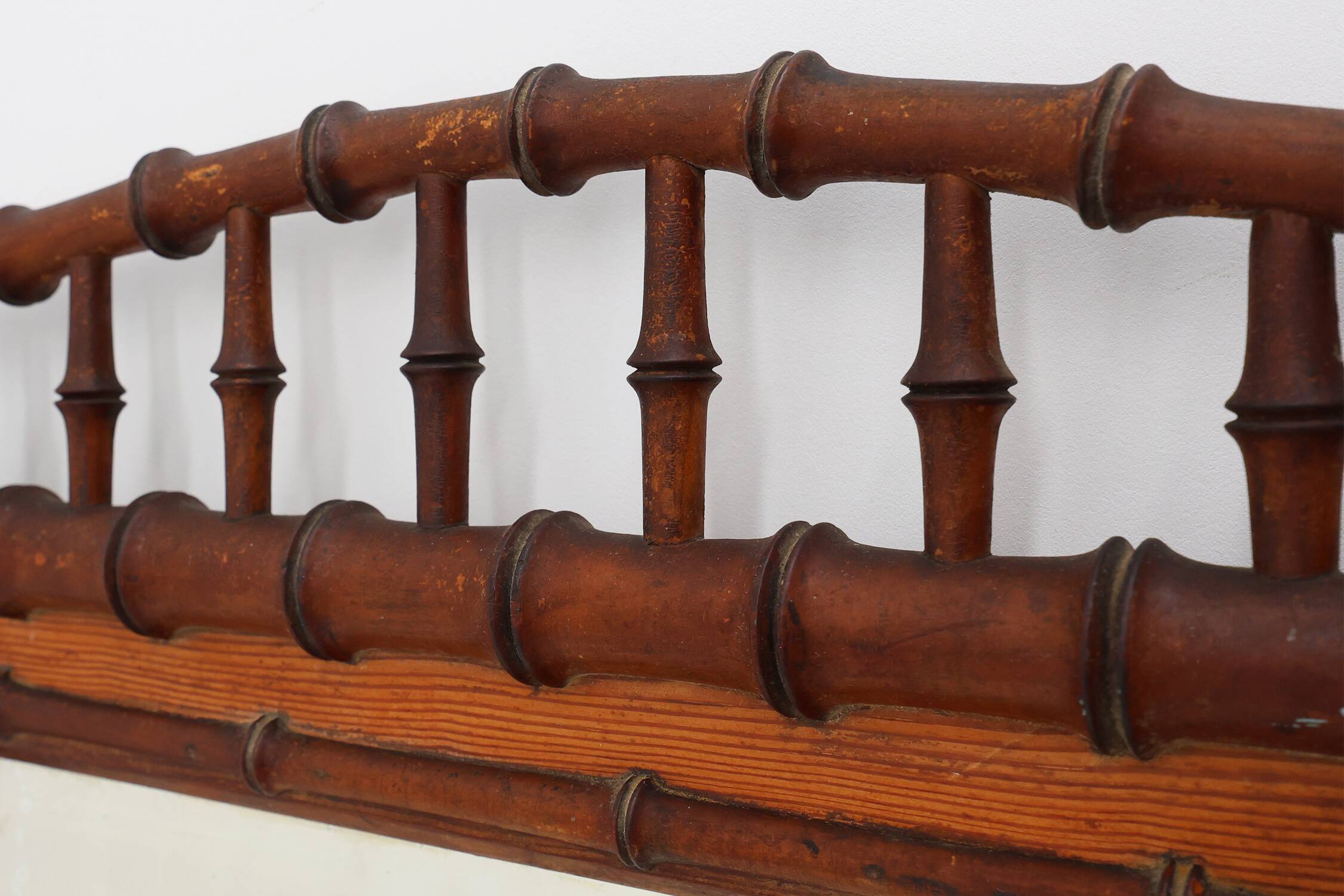 Antique 19th century faux bamboo mirror in wood, France