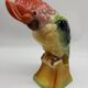 Large Cockatoo Saint-Clément France Hand-Painted Ceramic Tropical Bird