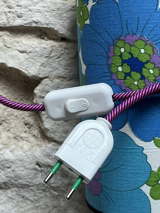 Vintage blue portable lamp