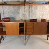 Self-supporting teak shelves ergo, vintage scandinavian 1960s