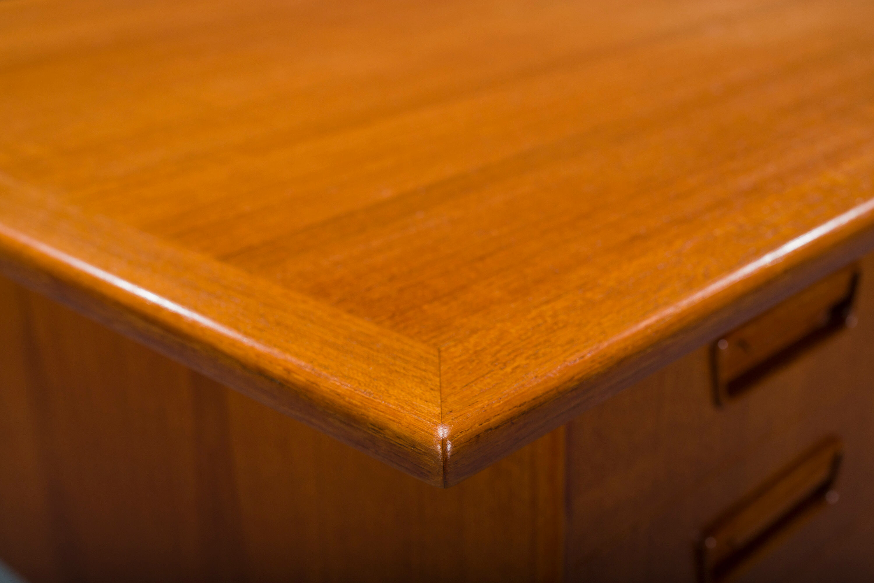 Danish teak desk by Gunnar Nielsen for Tibergaard 1960s