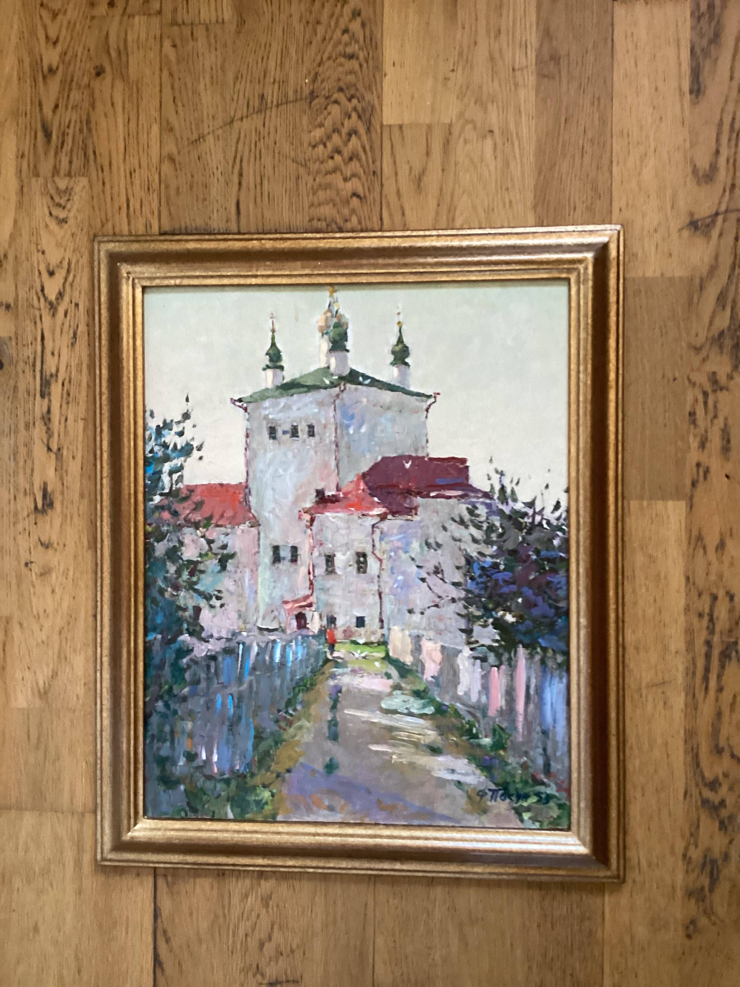 Old painting Oil on cardboard dimensions: height - 59 cm - width - 49 cm -