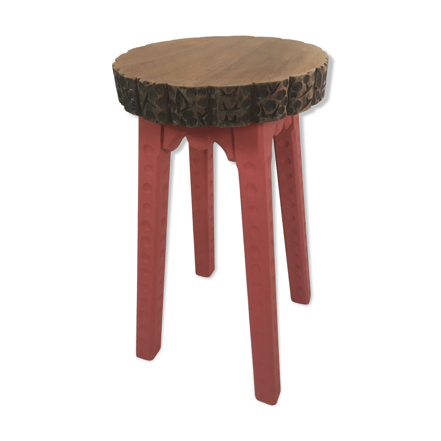 Carved wooden stool