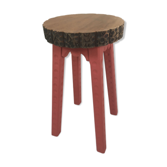 Carved wooden stool