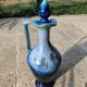 Vintage cobalt blue glazed ceramic carafe / jug – lid