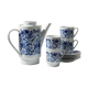 Vintage Melitta coffee service – White porcelain with blue flowers – 1970s – Made in Germany
