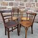 4 Mismatched bistro chairs curved wood Brasserie