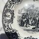 Assiette parlante plate vintage en porcelaine opaque Boch Frères La Louvière