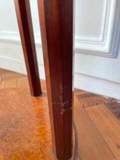 Pair of Art Deco bedside tables made of cedar magnifying glass