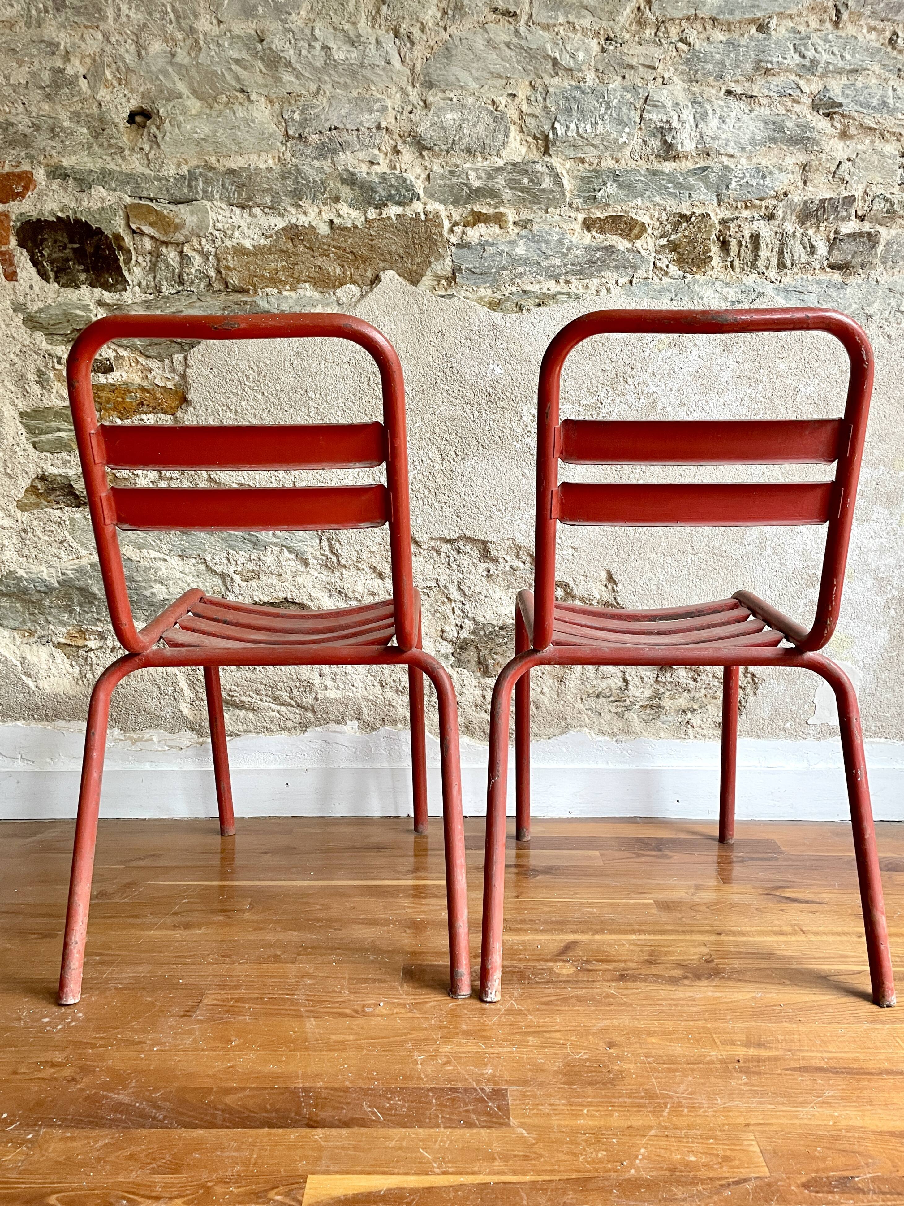 Paire de chaises style Tolix 1950