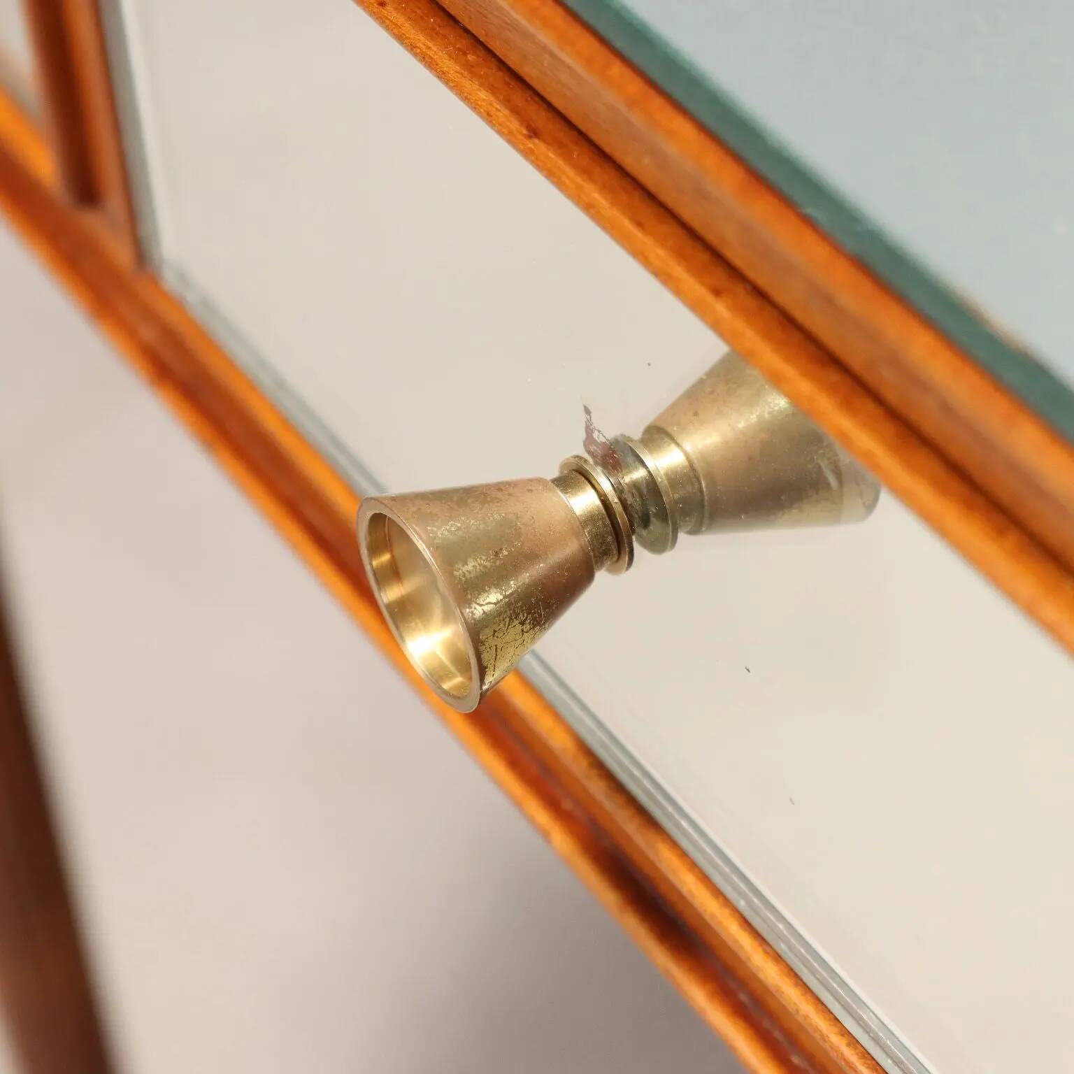 Coiffeuse vintage en acajou teinté avec miroir, Italie, XXe siècle