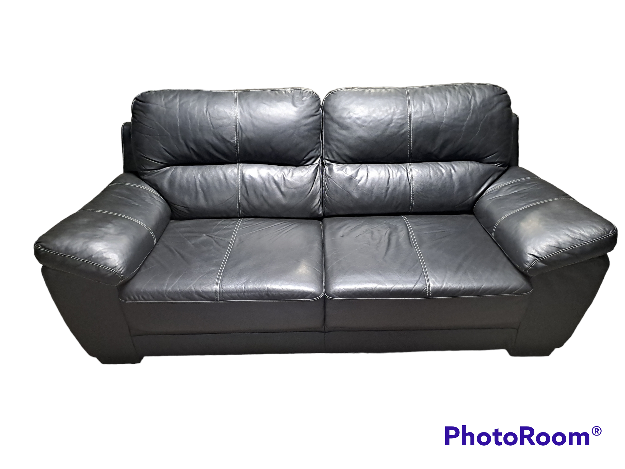Canape cuir noir victoria