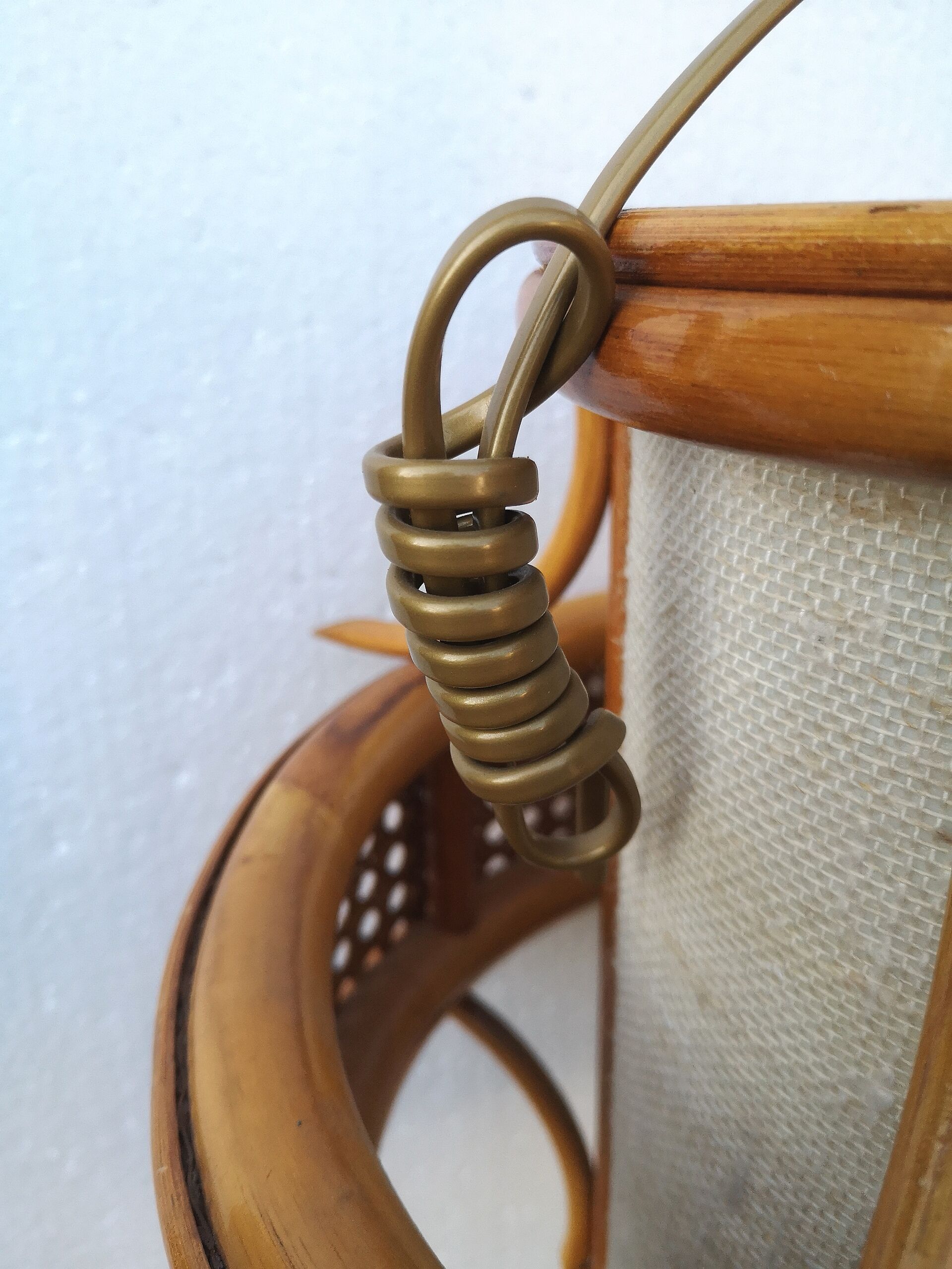 Vintage rattan and canning chandelier
