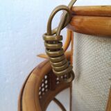 Vintage rattan and canning chandelier