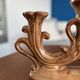 Vintage brown ceramic rustic style candlestick - vintage candle holder