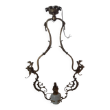 Bronze and Opaline Suspension Lyre - Napoléon III Style