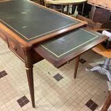 Louis XVI type desk in cherry wood and leather