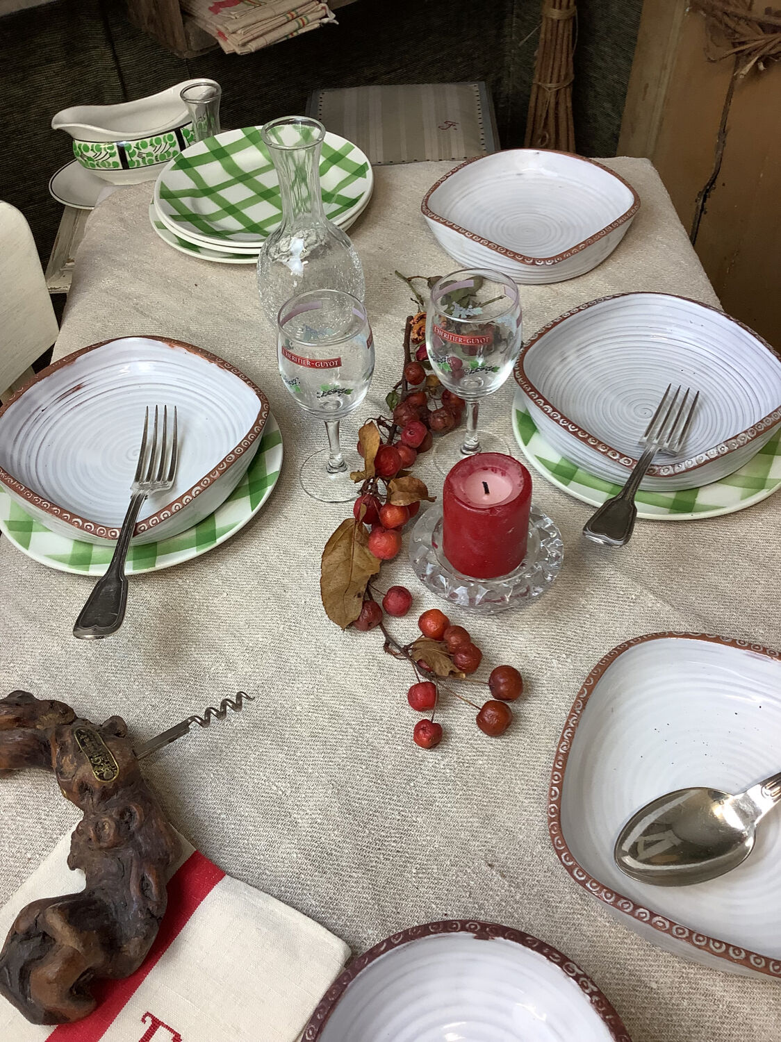 Set of vintage cups made in France Vallauris