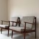 Two Vintage Danish Teak Wooden Armchairs