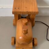 Vintage pine locomotive lamp