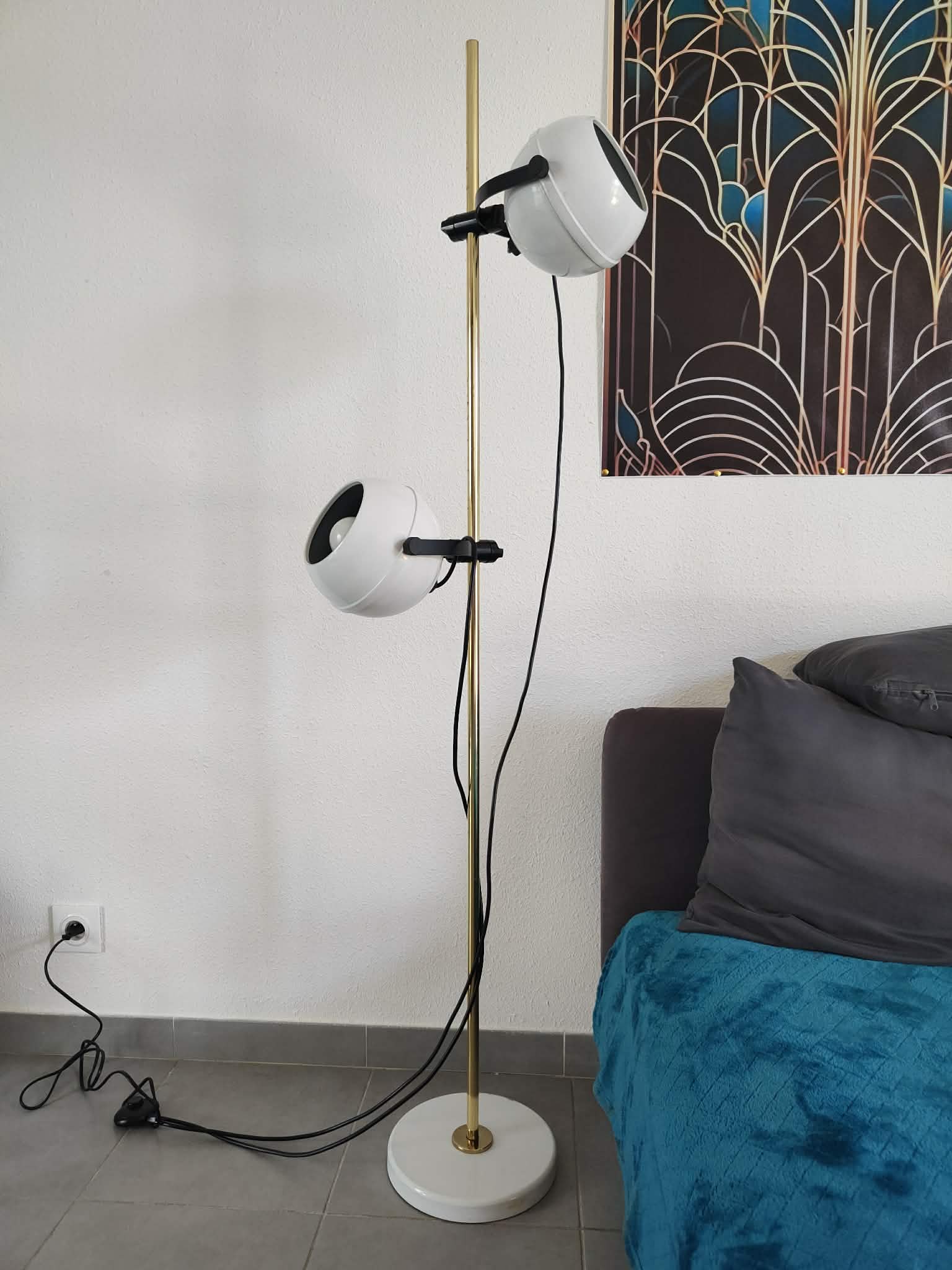 1970s vintage floor lamp eyes ball