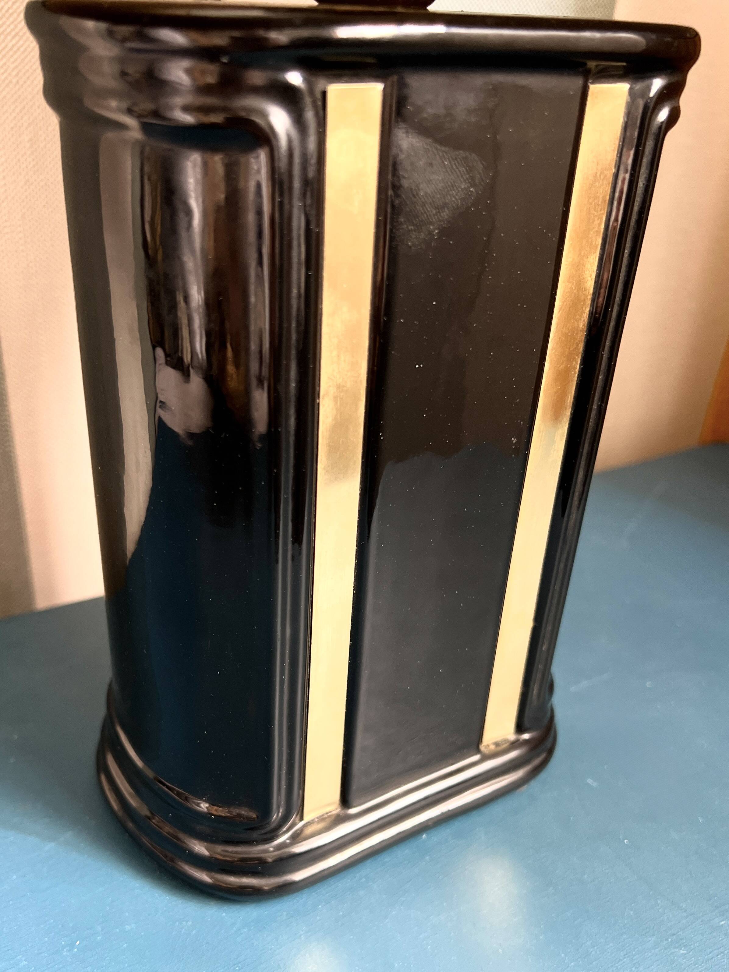 Vintage black & gold ceramic table lamp