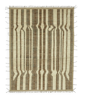 Handwoven Turkish Rustic 285 cm x 369 cm Beige Wool Carpet
