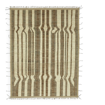 Handwoven Turkish Rustic 285 cm x 369 cm Beige Wool Carpet