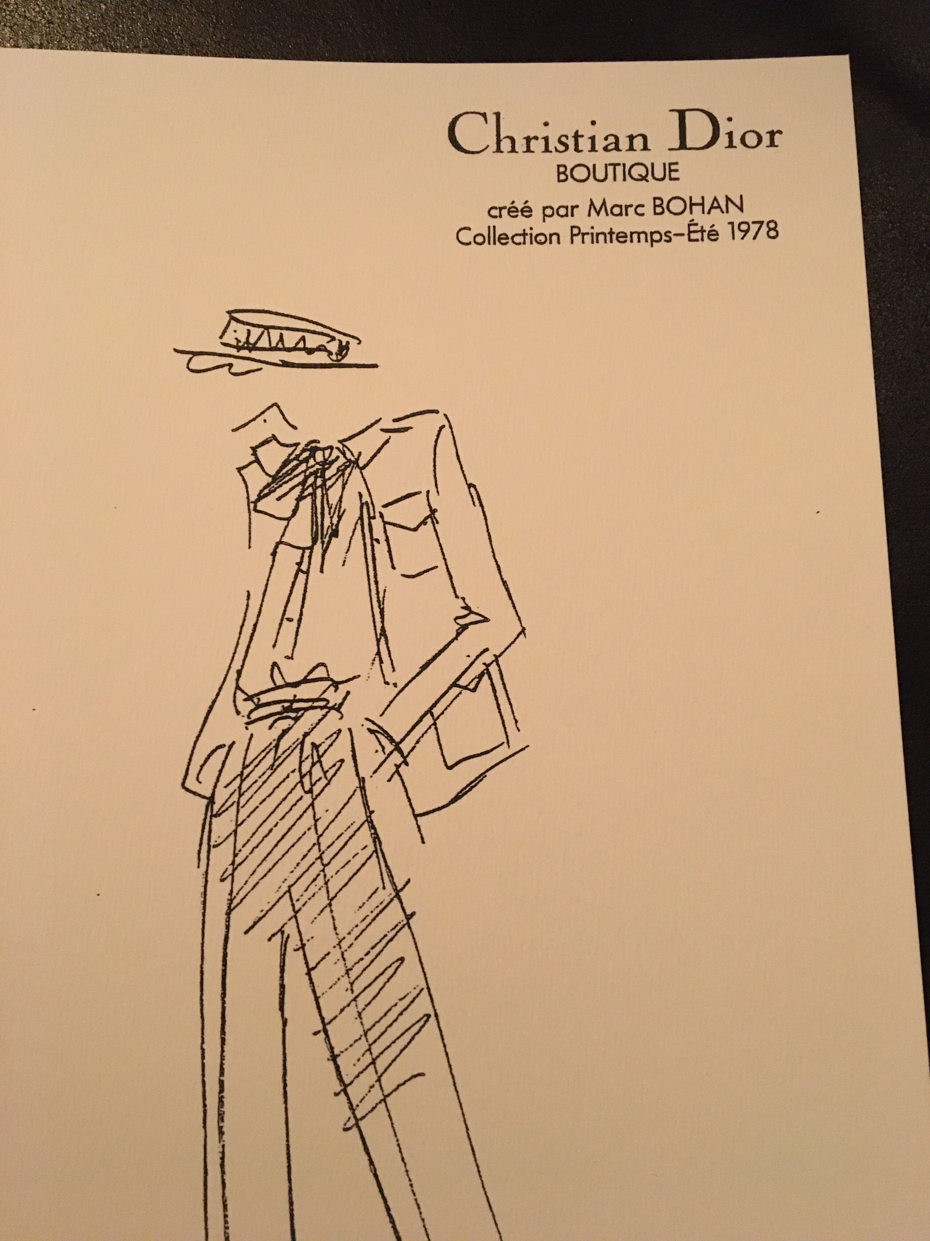 Christian Dior, illustration de mode de presse collection printemps - été 1978
