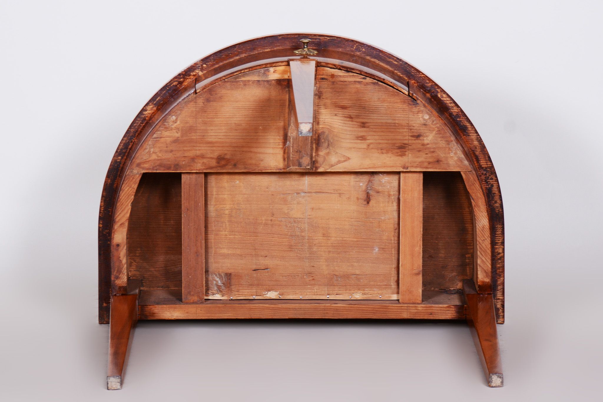Restored Biedermeier Walnut Side Table, Revived Polish, Czechia, 1820s