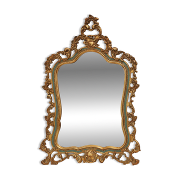 Belgian Louis XV Style Baroque Gilt Mirror with “Knitter-Duro Brevete” Labe