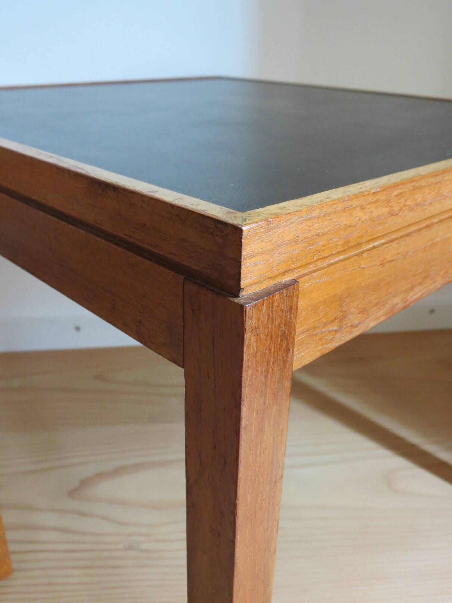 Pair of Mid century Teak and black Top Side Tables 1960s