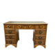 English flat desk with drawers from the 1970s in fir and leather top.