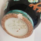 Monaco vase with floral decoration and worked handles