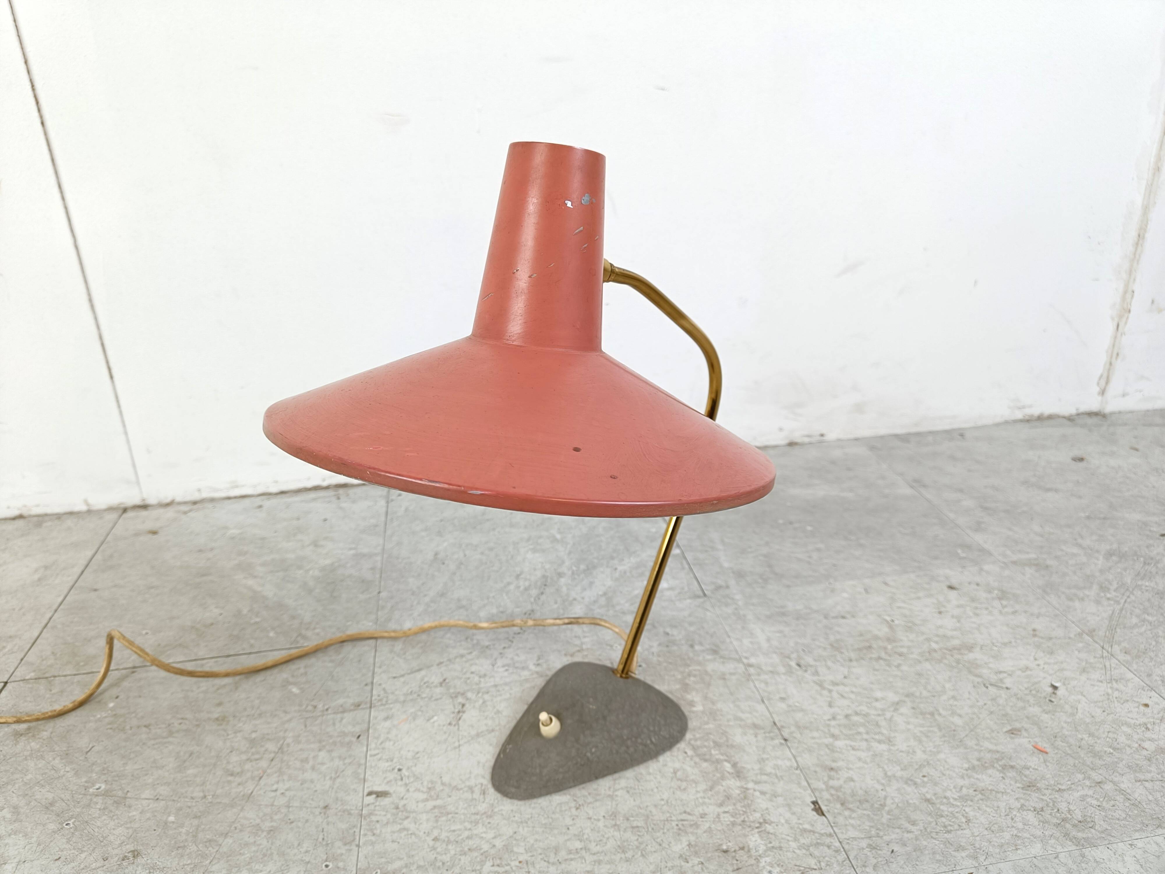 Lampe de table rose vintage, années 1950