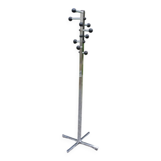 Parrot coat rack design from the 70s in chromed metal and bakelite