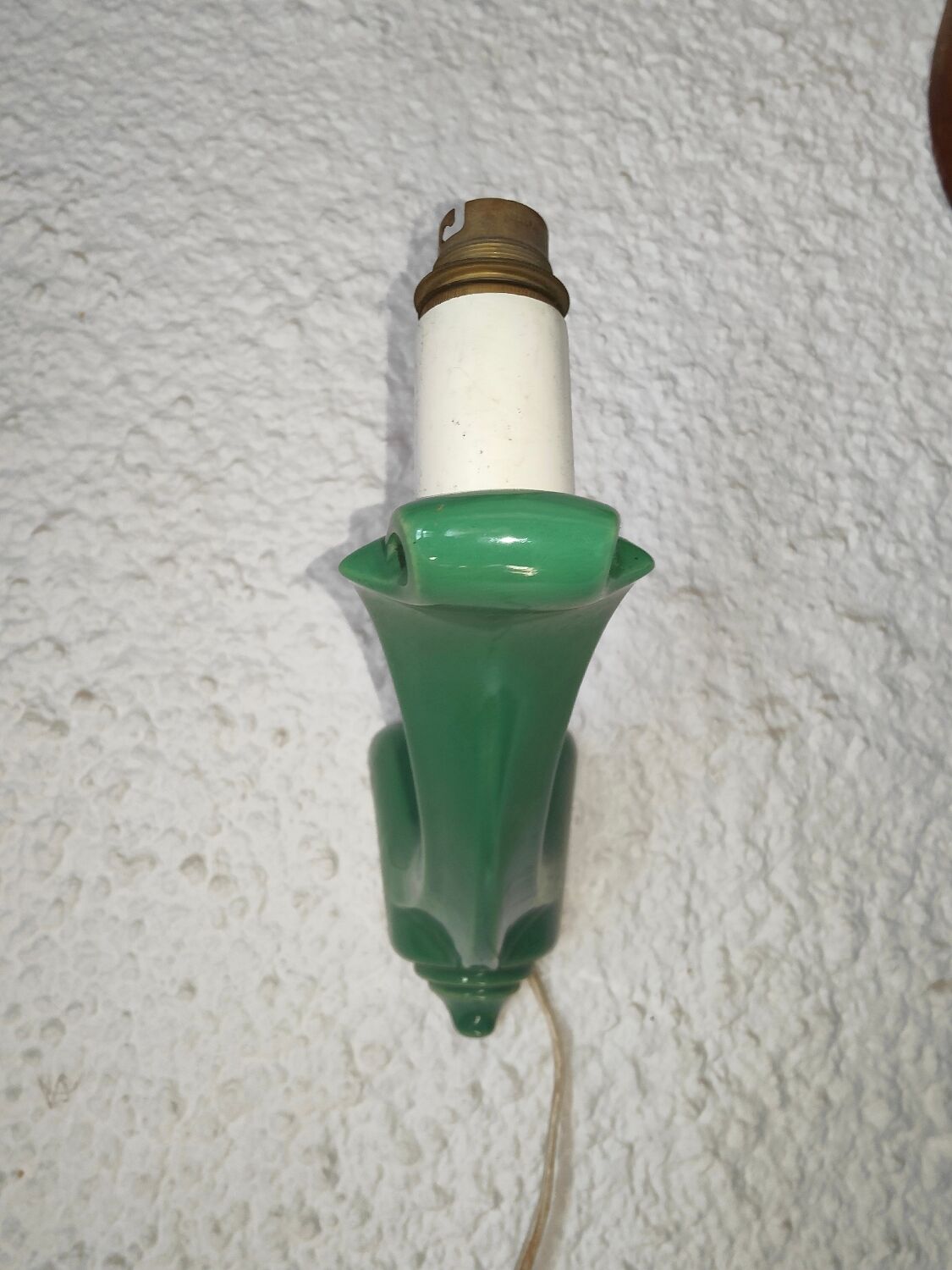 Wall lamp 50s green porcelain