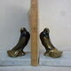 Pair of bookends pigeons doves in regular patinated bronze on marble base 1930