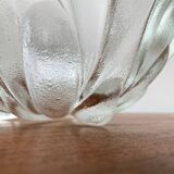 Heavy vintage German floral glass bowl by Walther Glas, 1970s.